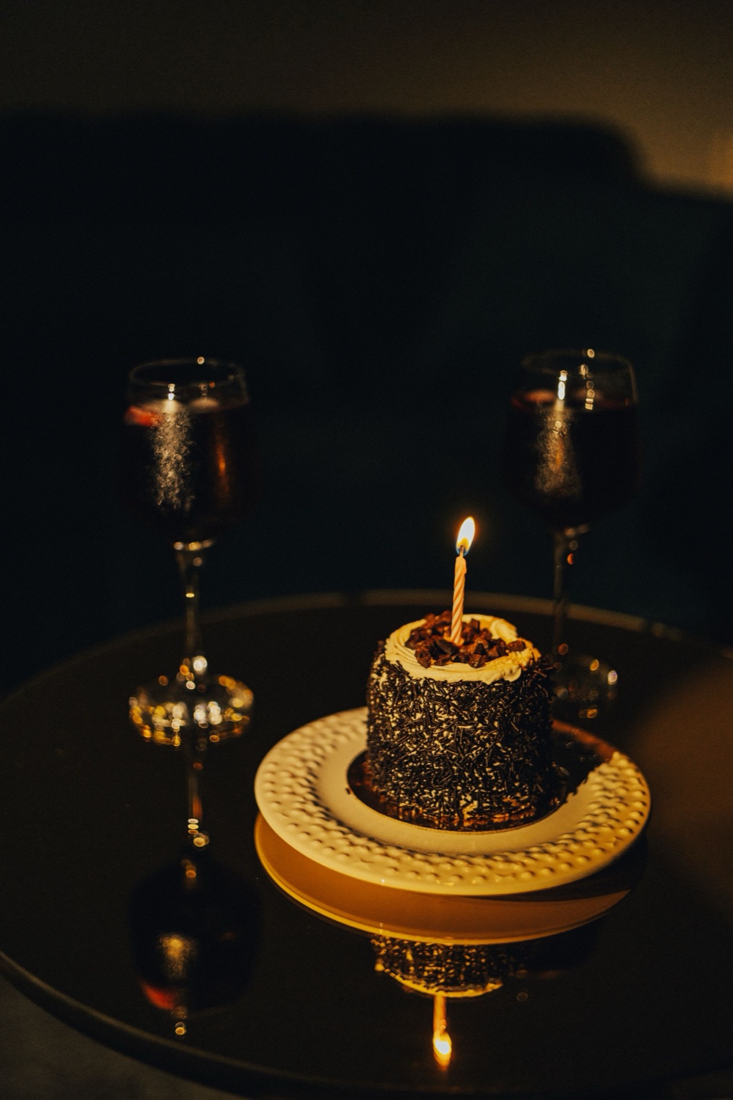 Private party room set for a birthday celebration